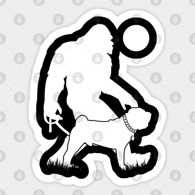 Bigfoot Walking Chinese Shar Pei dog Sticker by Tesszero